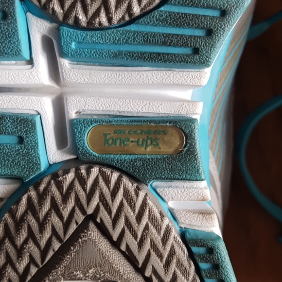 Sketchers Tone-Ups Fitness Grey/Turquoise Women's Size 7.5 - Picture 6 of 12